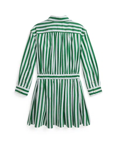 Polo Ralph Lauren Ralph Lauren Striped Cotton Poplin Shirtdress In Green