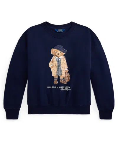 Polo Ralph Lauren Ralph Lauren Polo Bear Fleece Boxy Sweatshirt In Blue
