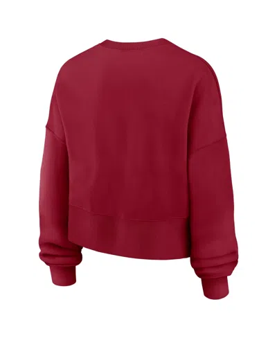 Nike Crimson Oklahoma Sooners Oversized Phoenix Arch Pullover Sweatshirt In Red
