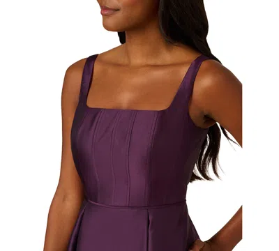 Adrianna Papell Mikado Ankle Dress In Purple
