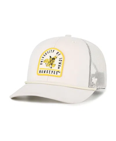 47 Brand Men's And Women's Cream Iowa Hawkeyes Core Inline Gravestone Adjustable Trucker Hat In White