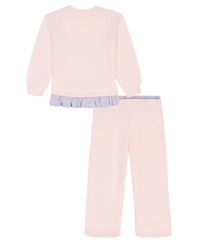 Tommy Hilfiger Girls 4-6x 2-piece Long Sleeves Top And Pants Set In Pink