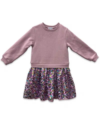 Blueberi Boulevard Girls 2t-6x Sequin Detail Dress In Purple