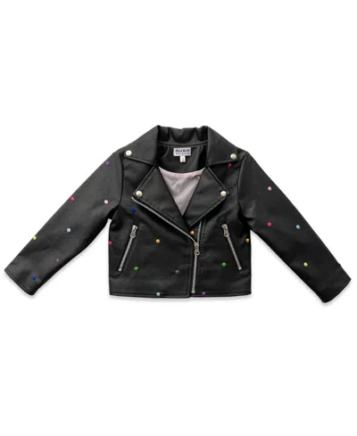 Blueberi Boulevard Girls 2t-6x Pleated Moto Jacket Dress In Multi
