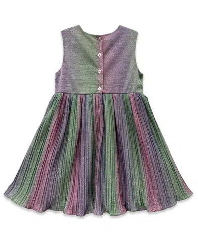 Blueberi Boulevard Girls 2t-6x Pleated Moto Jacket Dress In Multi