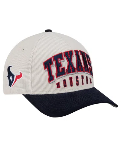New Era Men's Cream/navy Houston Texans Two-tone Sided Corduroy 9forty A-frame Adjustable Hat In Multi