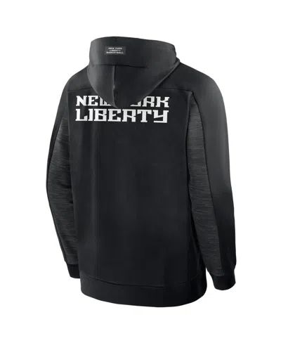 Fanatics Men's Black New York Liberty Back Door Cut Play Defender Full-zip Hoodie In Black
