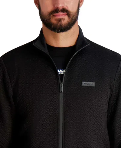 Karl Lagerfeld Men's Quilted Long Sleeves Jacket In Black