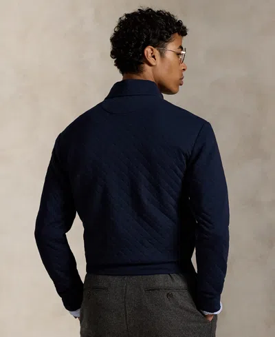 Polo Ralph Lauren Men's Quilted Double-knit Jersey Pullover In Blue
