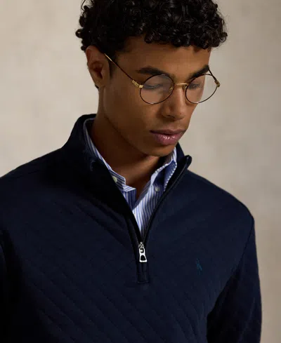 Polo Ralph Lauren Men's Quilted Double-knit Jersey Pullover In Blue