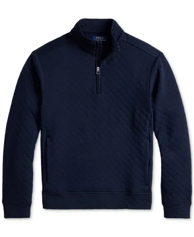 Polo Ralph Lauren Men's Quilted Double-knit Jersey Pullover In Blue