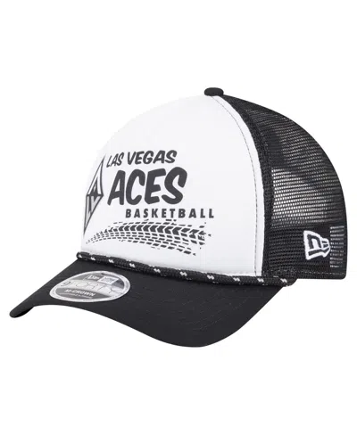 New Era Men's And Women'sâ White/black Las Vegas Aces 9forty A-frame Graphic Trucker Hat In Multi
