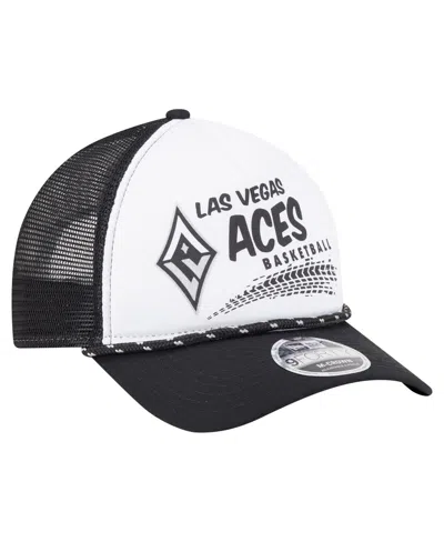 New Era Men's And Women'sâ White/black Las Vegas Aces 9forty A-frame Graphic Trucker Hat In Multi