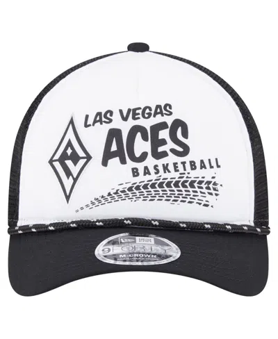 New Era Men's And Women'sâ White/black Las Vegas Aces 9forty A-frame Graphic Trucker Hat In Multi