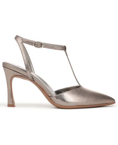 Naturalizer Astrid T-strap Pointed Toe Pump In Gold