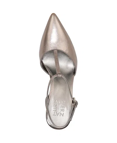 Naturalizer Astrid T-strap Pointed Toe Pump In Gold