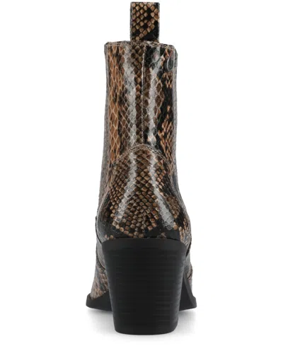 Journee Collection Women's Braylee Western Studded Ankle Booties In Multi