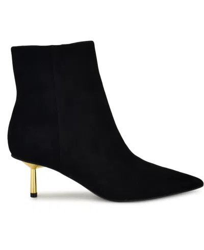 Nine West Women's Hamesa 60mm Suede Ankle Boots In Black