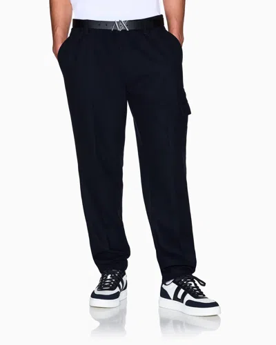 Armani Exchange Pleated Trousers In Blue