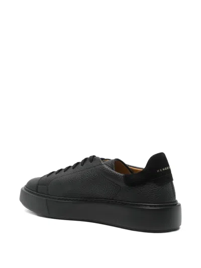Henderson Baracco Leone Leather Sneakers In Black