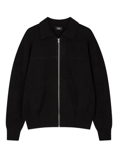Studio Tomboy Zip-up Cardigan In Black