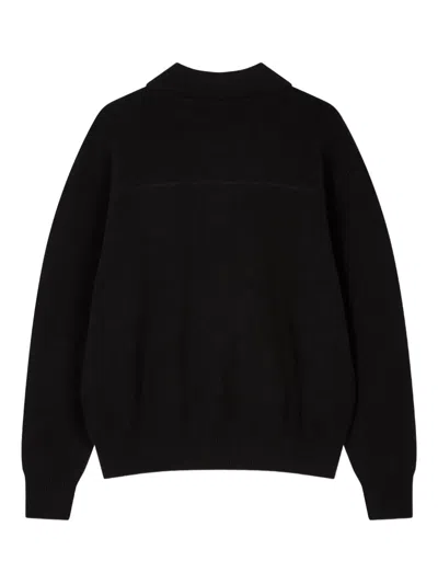 Studio Tomboy Zip-up Cardigan In Black