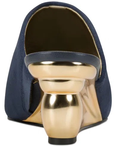 Donna Karan Women's Wedge Heel Mules In Blue