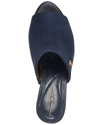 Donna Karan Women's Wedge Heel Mules In Blue