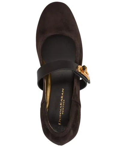 Donna Karan Women's Anselm Mary Jane Flat Shoes In Brown