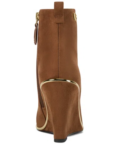Donna Karan Women's Wedge Heel Booties In Brown