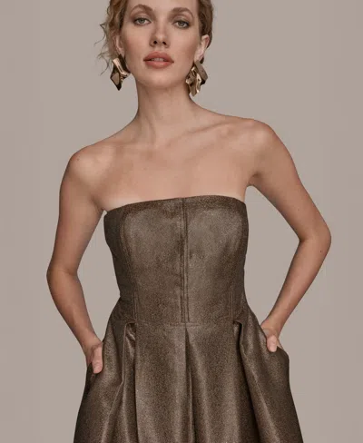 Donna Karan Women's Strapless Fit And Flare Cocktail Dress In Brown
