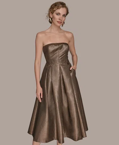 Donna Karan Women's Strapless Fit And Flare Cocktail Dress In Brown