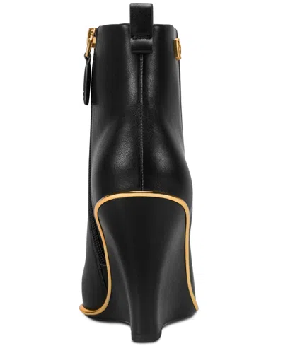 Donna Karan Women's Wedge Heel Booties In Black
