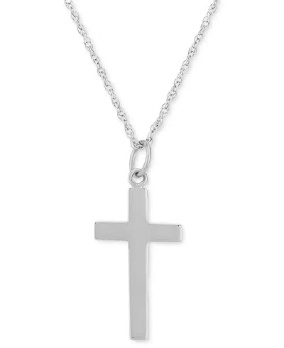 Macy's Flat Cross Necklace Set In 14k Gold In Gray