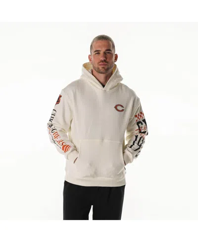 The Wild Collective Men's And Women's Cream Green Bay Packers Stacked Graphic Sleeve Fleece Hoodie In White