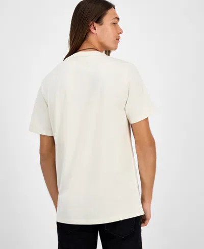 Guess Men's Short Sleeve Crewneck Embroidered Triangle Logo T-shirt In Neutral