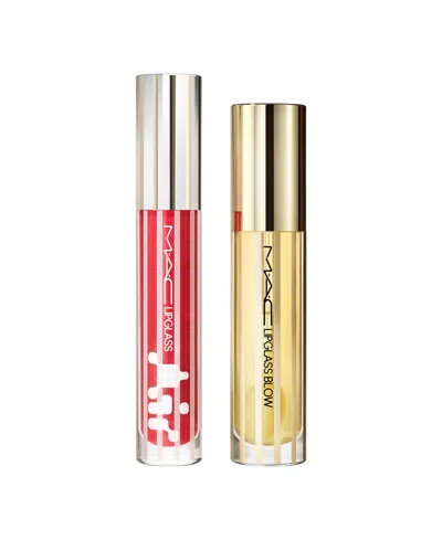 Mac Exclusive Blowing Air Kisses Glossy Lip Duo (worth £47) In Red