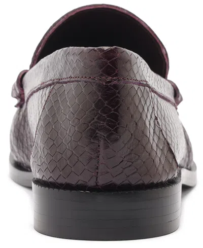 Schutz Snakeskin Tyche Loafer In Dark Plum, Women's At Urban Outfitters In Burgundy