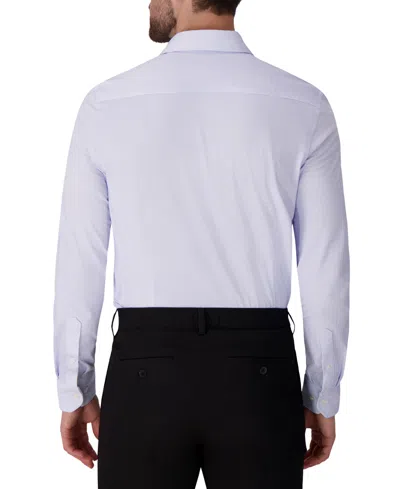 Victor Emmanuel Regular Fit Geometric Print Knit Cotton Dress Shirt In Blue