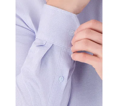 Victor Emmanuel Regular Fit Pin Dot Knit Cotton Dress Shirt In Blue