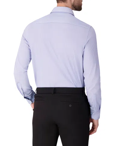 Victor Emmanuel Regular Fit Pin Dot Knit Cotton Dress Shirt In Blue