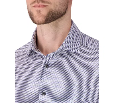 Victor Emmanuel Men's Geometric Print Long-sleeve Dress Shirt In Blue