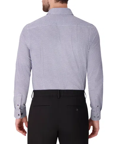 Victor Emmanuel Men's Geometric Print Long-sleeve Dress Shirt In Blue