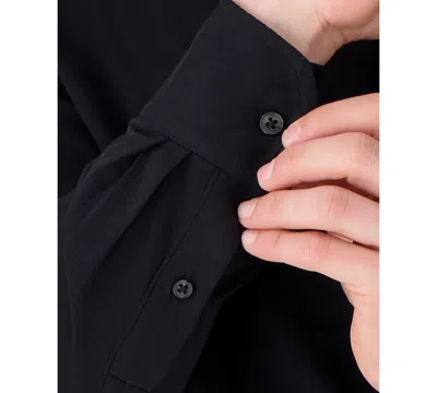 Victor Emmanuel Regular Fit Solid Black Knit Cotton Dress Shirt In Black