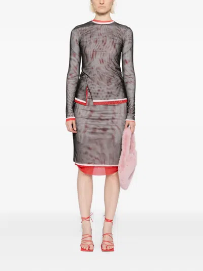 Msgm Midi Pencil Skirt In Purple
