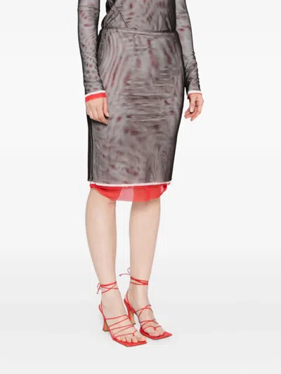 Msgm Midi Pencil Skirt In Purple