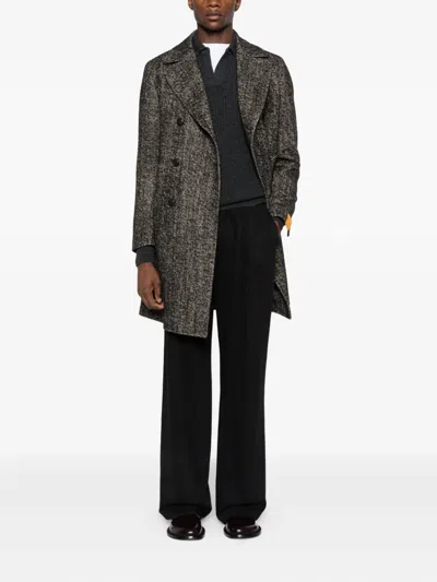 Tagliatore Polo-collar Sweater In Black