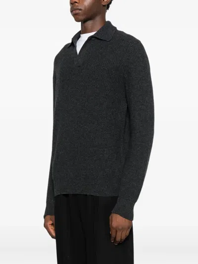 Tagliatore Polo-collar Sweater In Black