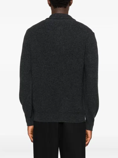 Tagliatore Polo-collar Sweater In Black