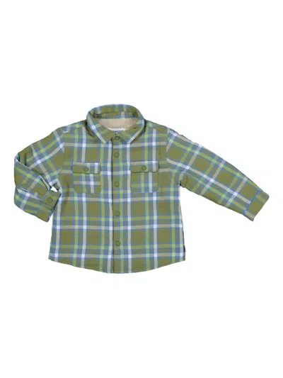 Mayoral Plaid Staples Fur Shirt In Green